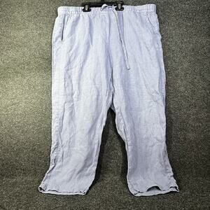 Women’s Purejill J.Jill Pants Garment Dyed Linen Blue Large